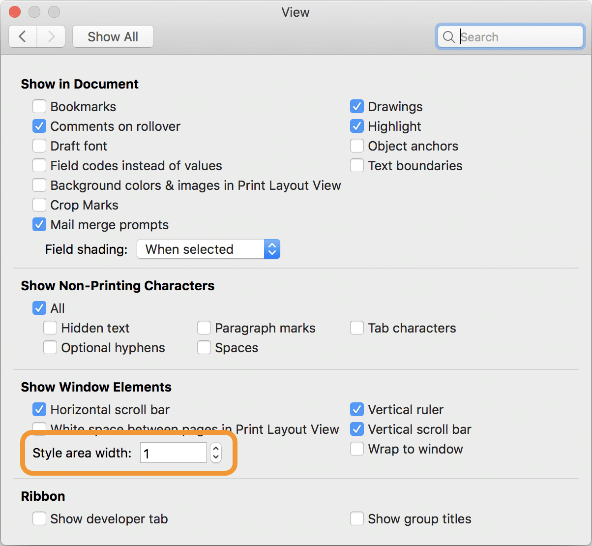 style inspector word 2016 for mac